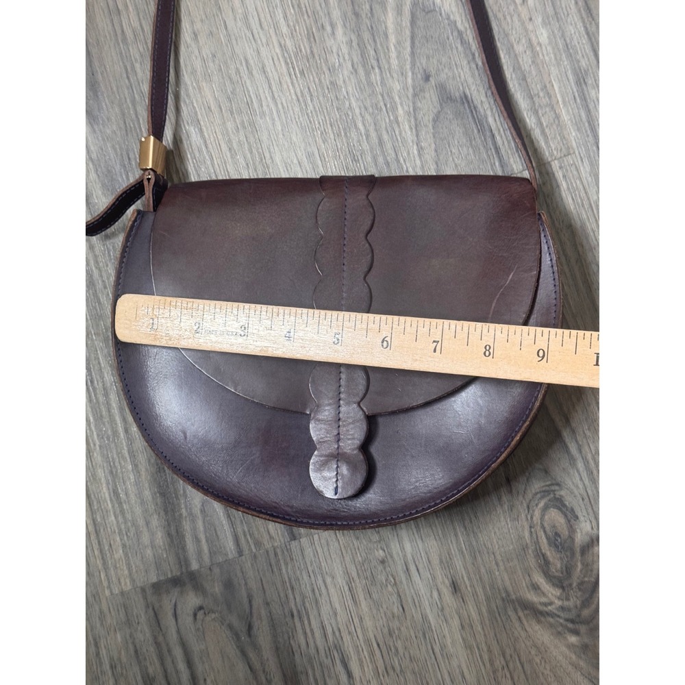 Clare V Shoulder Bag Brown Leather Saddle Crossbody French Girl Quiet Luxury - Picture 4 of 12